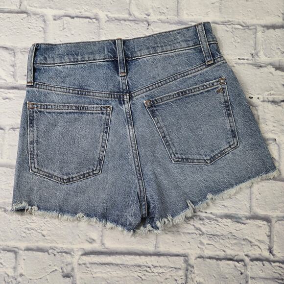 Madewell Women's Denim The Perfect Jean Short Frayed Hem Stretch MC647 size 25 - Picture 3 of 14